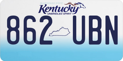KY license plate 862UBN