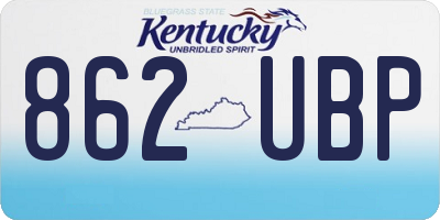 KY license plate 862UBP