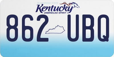 KY license plate 862UBQ