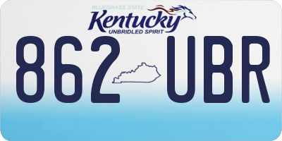 KY license plate 862UBR