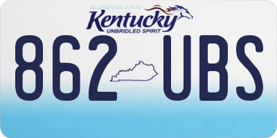 KY license plate 862UBS