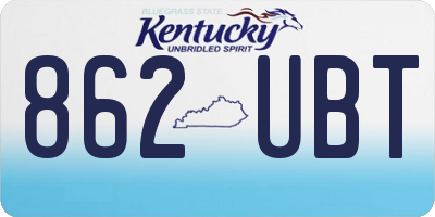 KY license plate 862UBT