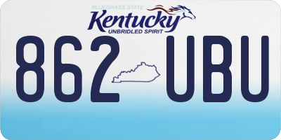 KY license plate 862UBU