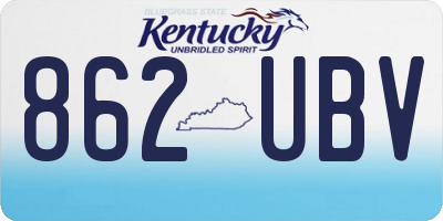 KY license plate 862UBV