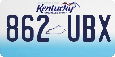KY license plate 862UBX