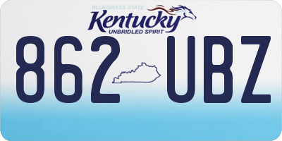 KY license plate 862UBZ