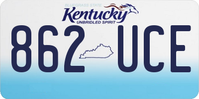 KY license plate 862UCE