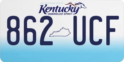 KY license plate 862UCF