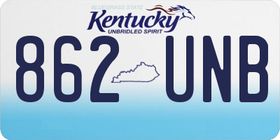 KY license plate 862UNB