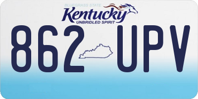 KY license plate 862UPV