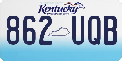 KY license plate 862UQB