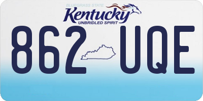KY license plate 862UQE