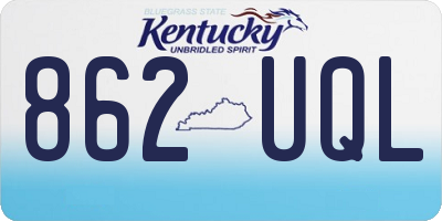 KY license plate 862UQL