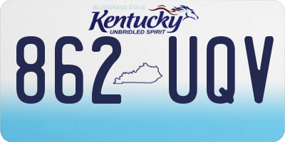 KY license plate 862UQV