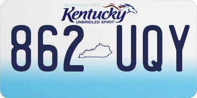 KY license plate 862UQY