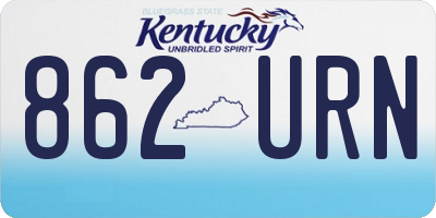 KY license plate 862URN