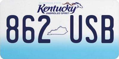 KY license plate 862USB