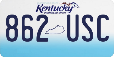 KY license plate 862USC