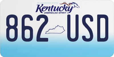 KY license plate 862USD