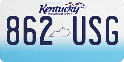 KY license plate 862USG