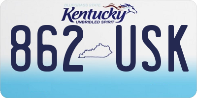 KY license plate 862USK
