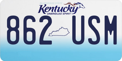 KY license plate 862USM