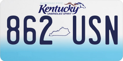 KY license plate 862USN