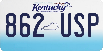 KY license plate 862USP