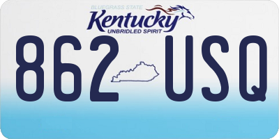 KY license plate 862USQ