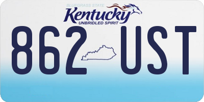 KY license plate 862UST