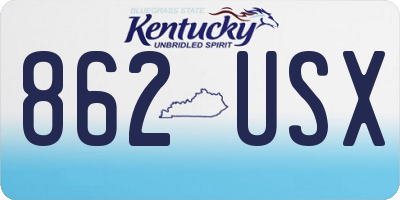 KY license plate 862USX