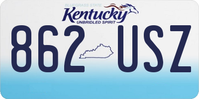 KY license plate 862USZ
