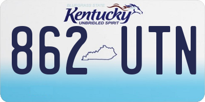 KY license plate 862UTN