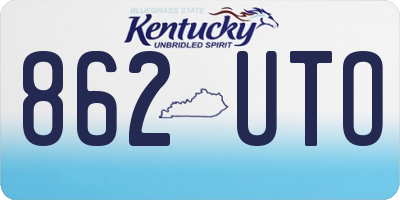 KY license plate 862UTO