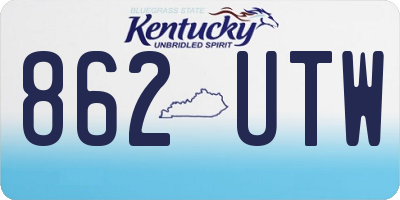 KY license plate 862UTW