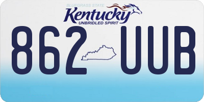 KY license plate 862UUB