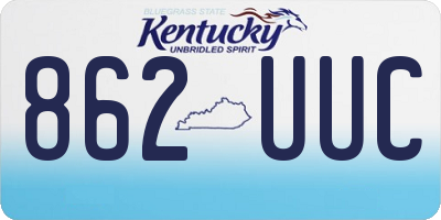 KY license plate 862UUC