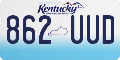 KY license plate 862UUD