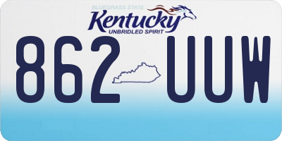 KY license plate 862UUW