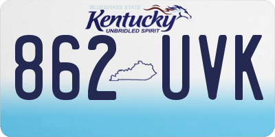 KY license plate 862UVK