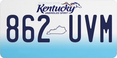 KY license plate 862UVM