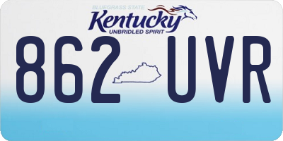 KY license plate 862UVR