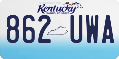 KY license plate 862UWA