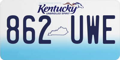 KY license plate 862UWE