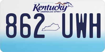 KY license plate 862UWH