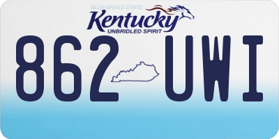 KY license plate 862UWI