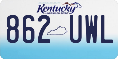 KY license plate 862UWL