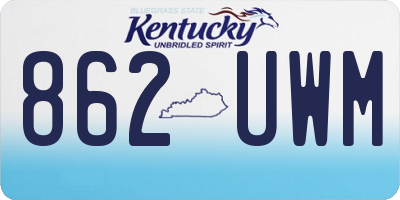 KY license plate 862UWM