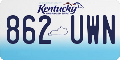 KY license plate 862UWN