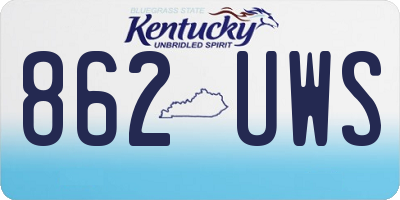 KY license plate 862UWS